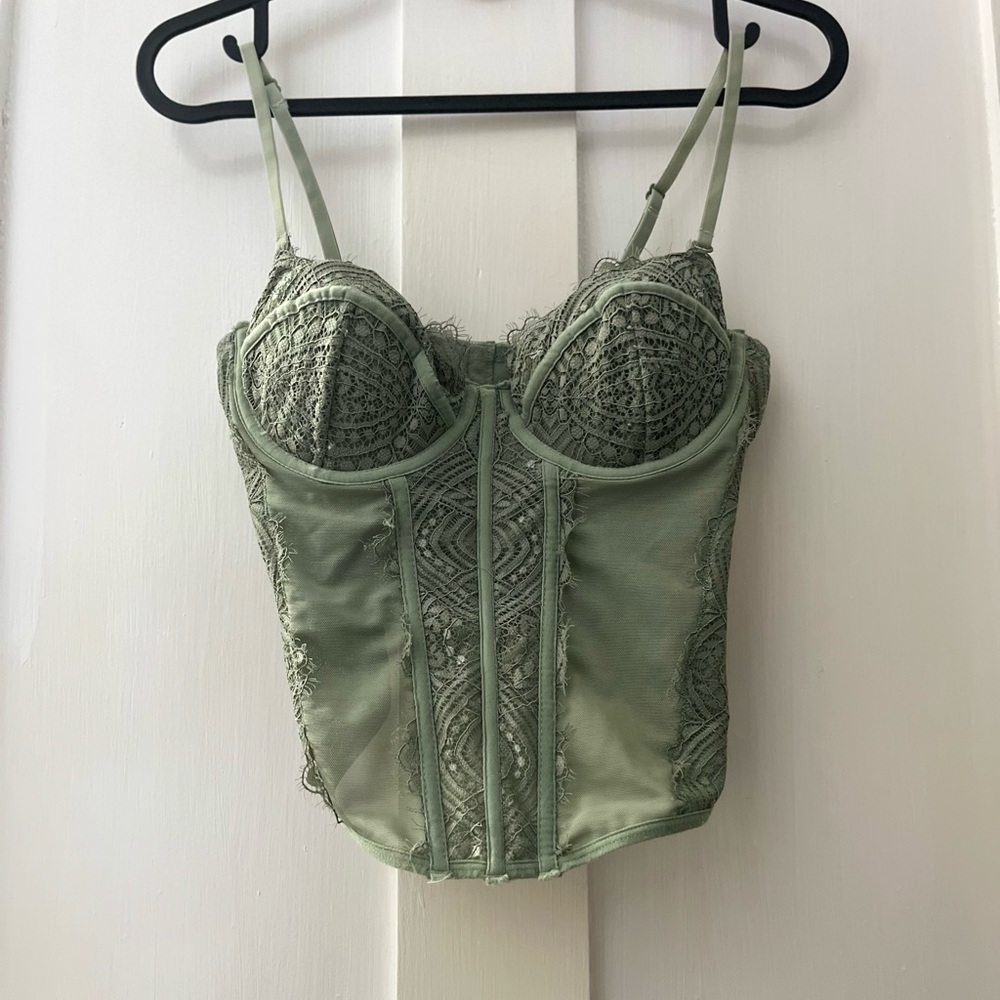 Sage Green Lace Corset